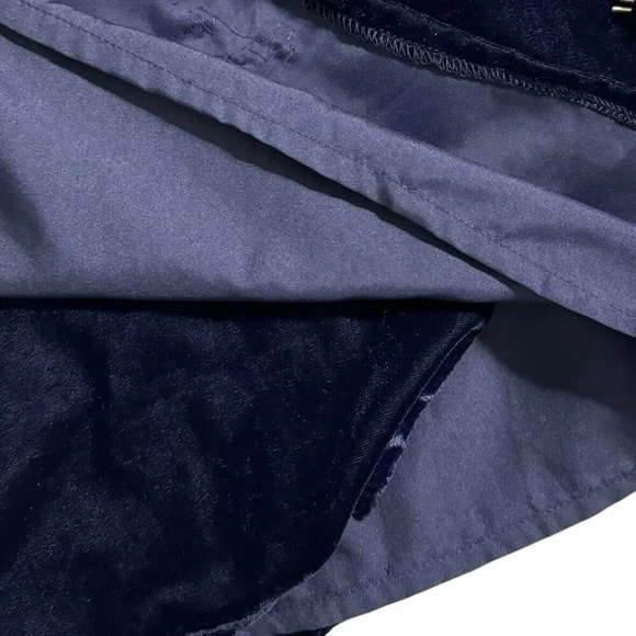 ASOS Mini Wrap Velvet Dress Blue US 6 Floral 3D Embellishments Baby Doll Dainty - Picture 6 of 10